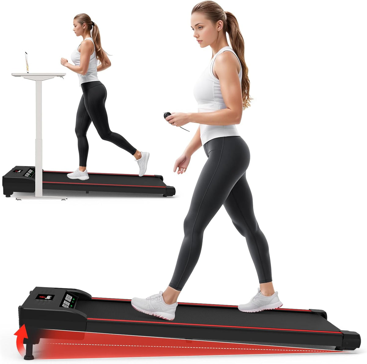 2026 2025 Sperax Tapis de Marche Vibrant avec Application, Tapis de Course 3 en 1 Sous Bureau, 2,5HP Faible Bruit, Tapis de Marche avec Télécommande, Tapis de Course Portable pour Bureau à Domicile