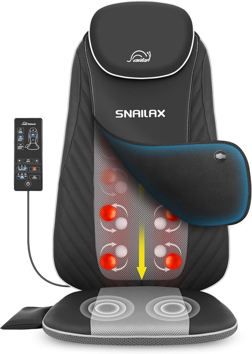 2026 2025 Coussin de Massage Shiatsu Snailax avec Chaleur – Coussin de Fauteuil Massant pour Dos, Massage Kneading pour Maison et Bureau