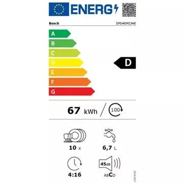 2026 2025 Bosch SPS4EMI34E – Lave-vaisselle 45 cm Silence & Efficient Dry, Connecté, Édition Limitée