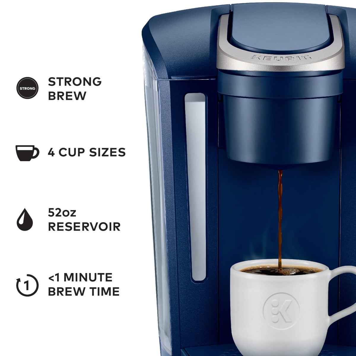 2026 2025 Keurig K-Select Machine à Café à Dosettes K-Cup à Usage Unique, Édition Matte White – Infuseur Simple, Fonction Strong Brew et Réservoir 52 oz