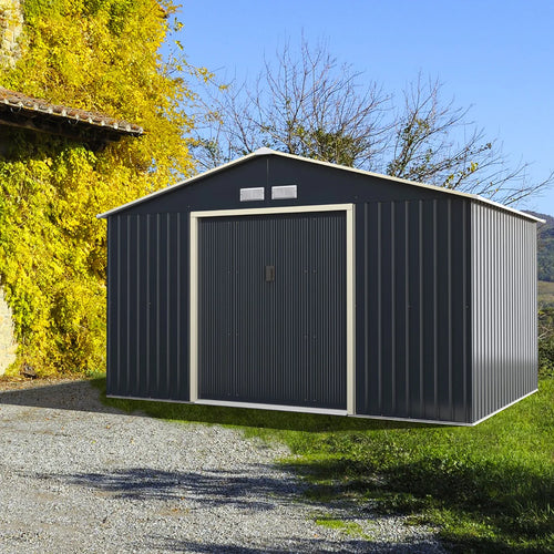 2026 2025 Abri Jardin Métal 8,67㎡ – Double Portes Coulissantes Verrouillables, Ventilé et Résistant, Édition Limitée