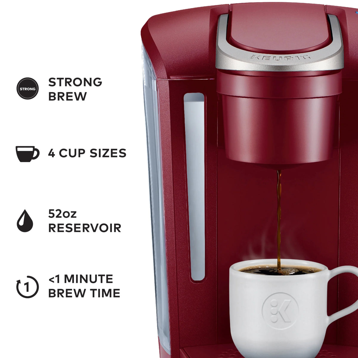 2026 2025 Keurig K-Select Machine à Café à Dosettes K-Cup à Usage Unique, Édition Matte White – Infuseur Simple, Fonction Strong Brew et Réservoir 52 oz