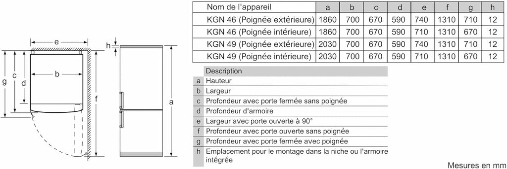 2026 Bosch KGN49XLEA Série 4 - Réfrigérateur Combiné pose-libre - 438 L - 203 x 70 (H x L) - Inox