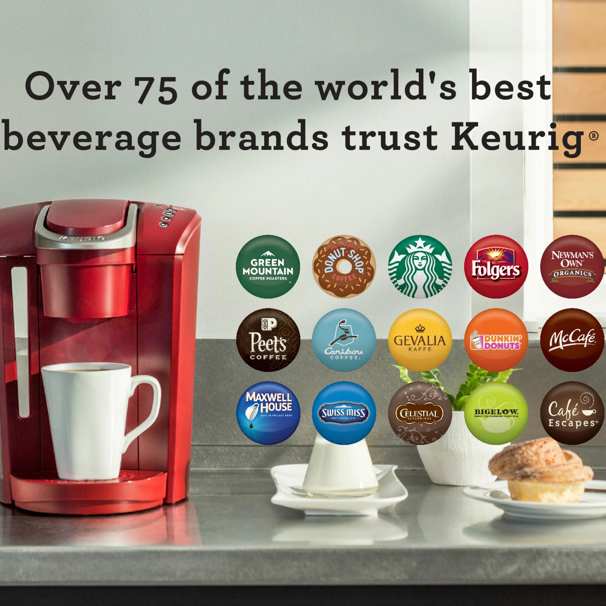 2026 2025 Keurig K-Select Machine à Café à Dosettes K-Cup à Usage Unique, Édition Matte White – Infuseur Simple, Fonction Strong Brew et Réservoir 52 oz