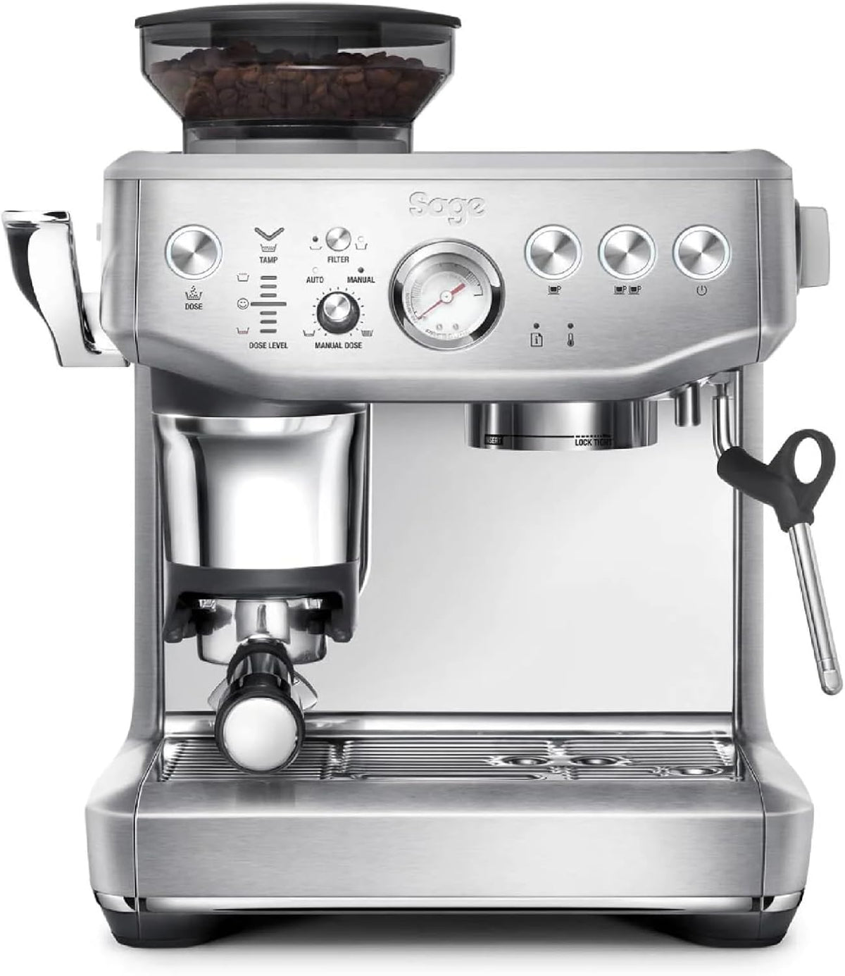 2026 2025 Machine à Café Expresso avec Broyeur Intégré & Mousseur à Lait – Sage Barista Express Impress – Acier Inoxydable Brossé, Expérience Barista à Domicile