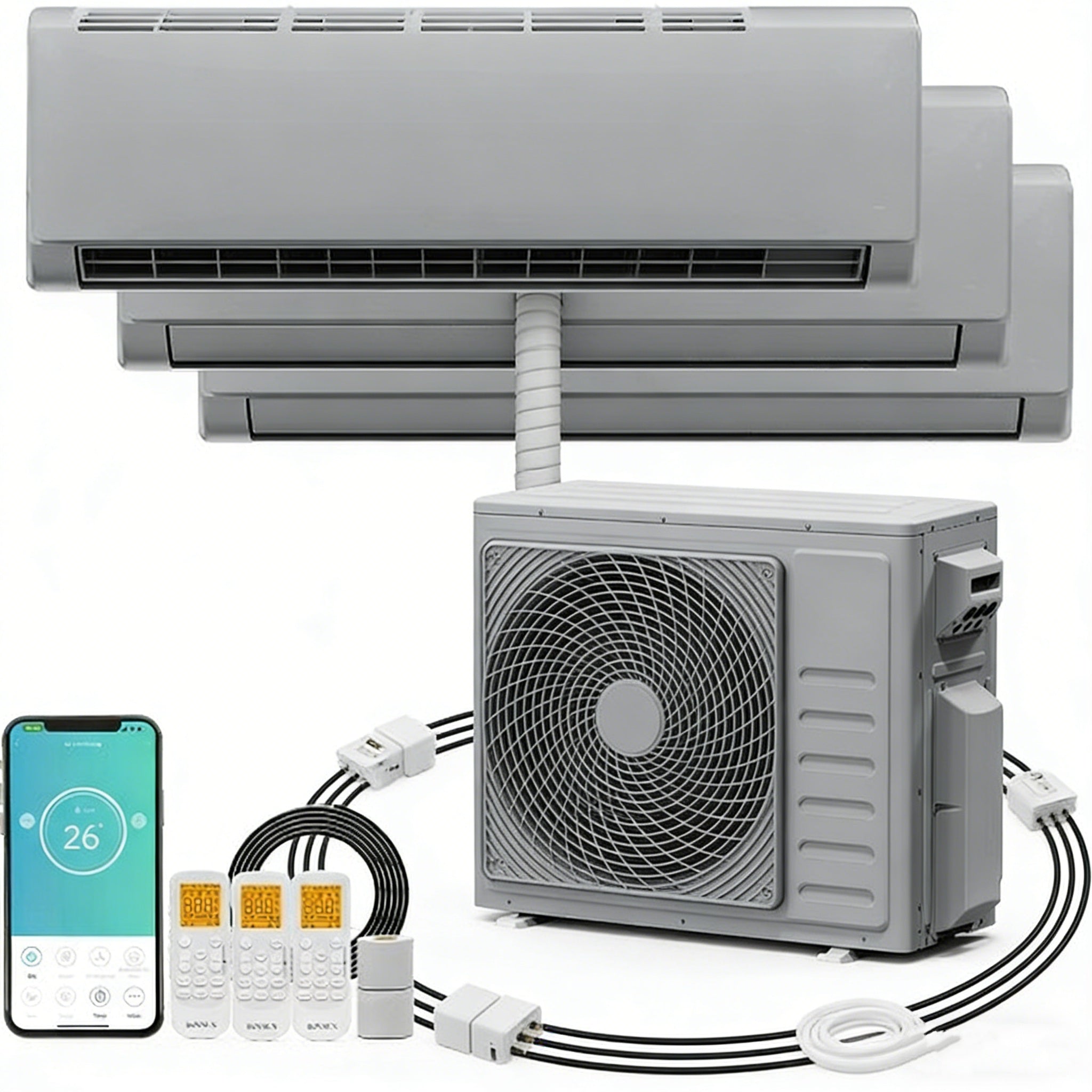 2026 11,500 BTU 17 SEER2 115V Mini Split Air Conditioner with Heat Pump Ductless Inverter & Install Kit