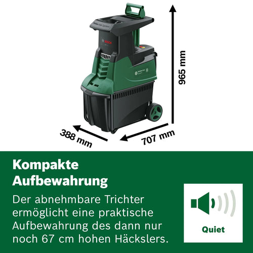 2026 2025 Broyeur à turbine Bosch AXT 25 TC (2 500 W; adapté pour le bois et les déchets de jardin durs; avec gants de jardin; bac de collecte intégré 53 l; dans une boîte) – Édition Amazon