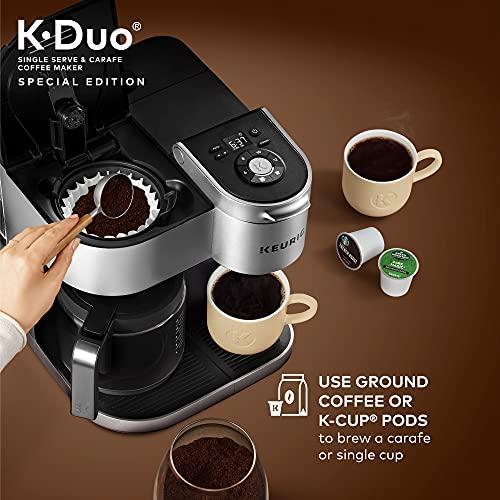 2026 2025 Keurig K-Duo Édition Spéciale – Machine à Café Tasse & Carafe, Finition Argentée, Brassage Fort, Édition Limitée