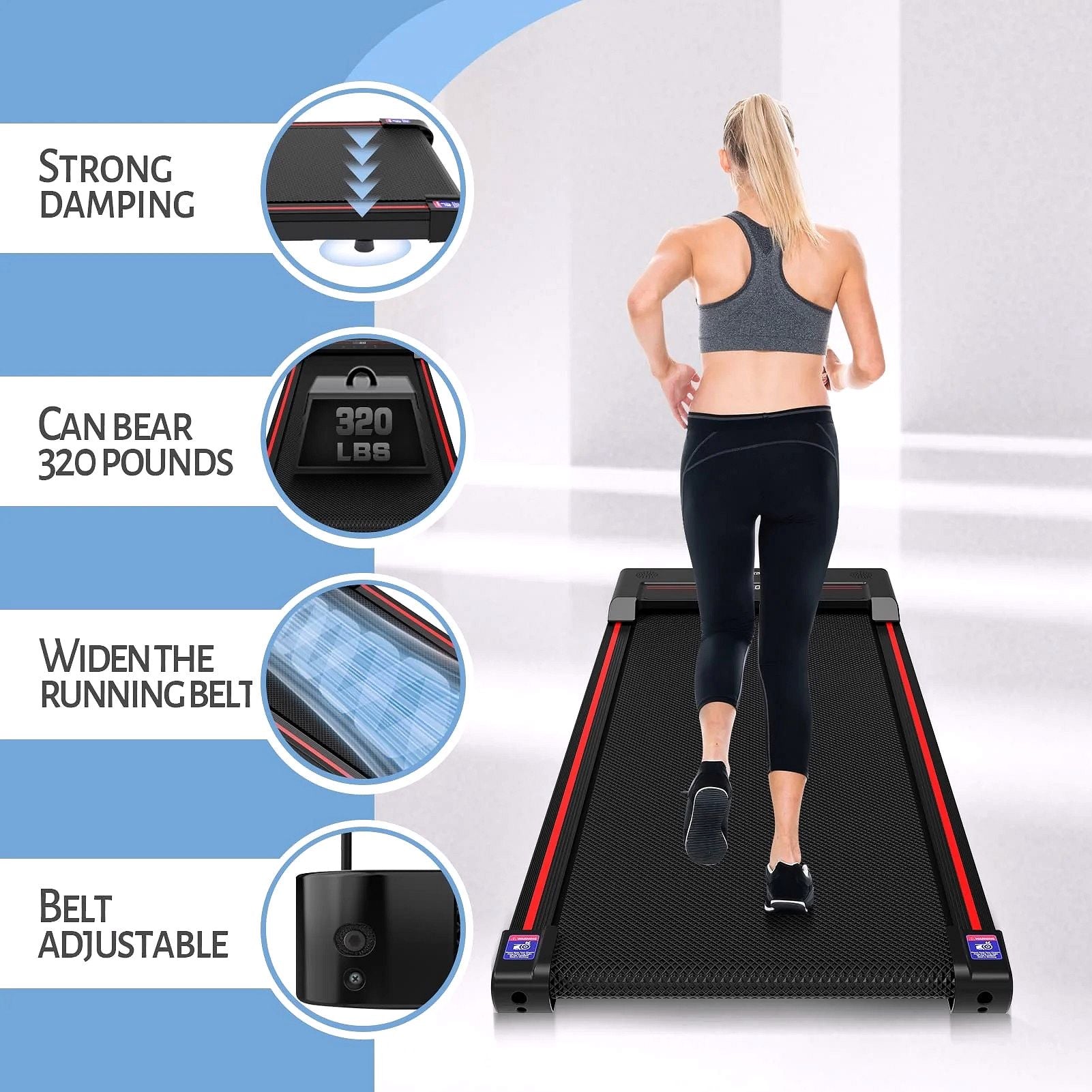 2026 Sperax Walking Pad – Tapis de marche compact à placer sous le bureau pour la maison et le bureau