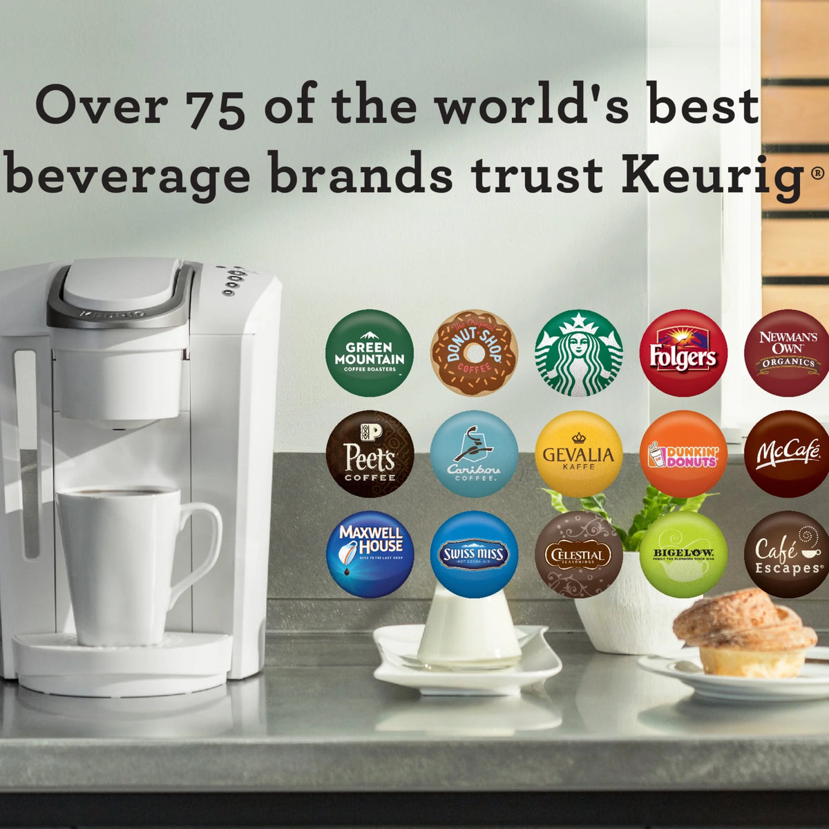 2026 2025 Keurig K-Select Machine à Café à Dosettes K-Cup à Usage Unique, Édition Matte White – Infuseur Simple, Fonction Strong Brew et Réservoir 52 oz