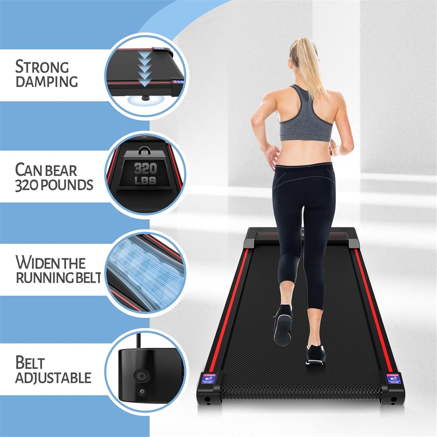 2026 2025 Sperax Tapis de Marche Vibrant avec Application, Tapis de Course 3 en 1 Sous Bureau, 2,5HP Faible Bruit, Tapis de Marche avec Télécommande, Tapis de Course Portable pour Bureau à Domicile