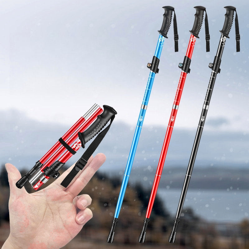 2026 Ultraleichter Aluminium-Wanderstock – Rot