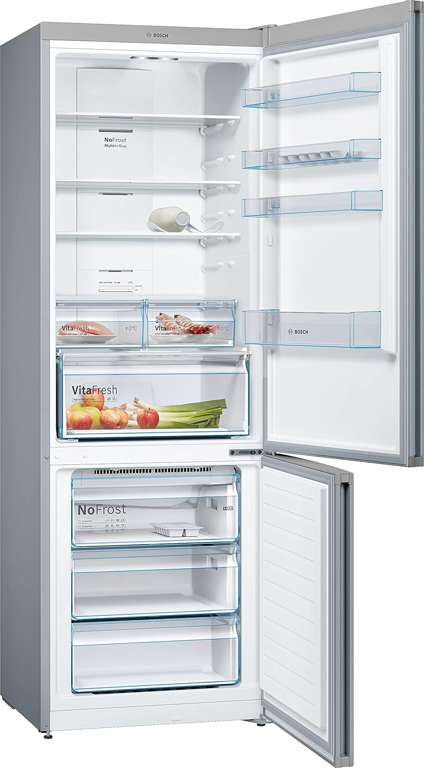2026 2025 Bosch KGN49XLEA Série 4 – Réfrigérateur Combiné XXL, MultiAirflow, Tiroir VitaFresh, Édition Limitée Inox