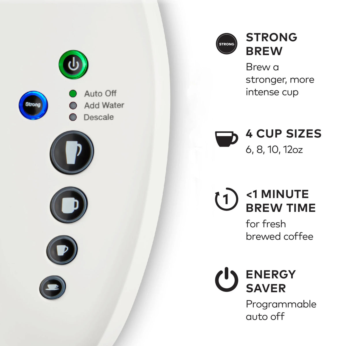 2026 2025 Keurig K-Select Machine à Café à Dosettes K-Cup à Usage Unique, Édition Matte White – Infuseur Simple, Fonction Strong Brew et Réservoir 52 oz