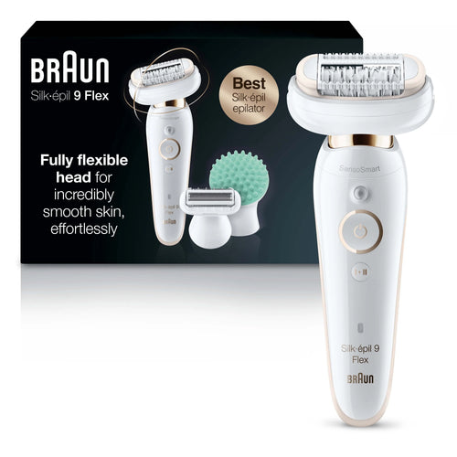 2026 2025 Braun Silk-épil 9 Flex 9-020 - Épilateur pour Femmes, Blanc/Or