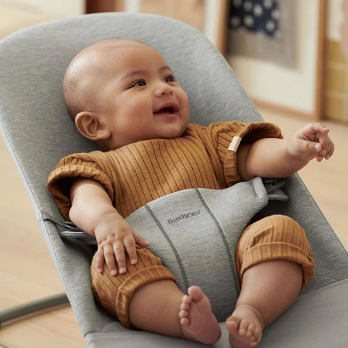 2026 2025 BabyBjorn Bouncer Bliss - Jersey 3D - Gris Clair